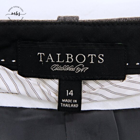 Bundle of 2 Talbots Established 1947 Wool Blend Straight Pants Gray Tan Women 14 - Picture 7 of 16